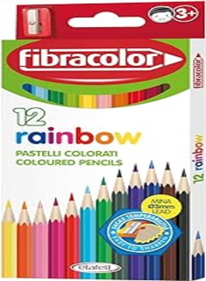 ETAFELT Fibracolor Rainbow Hexagonal colored pencil Pack of 12 Colors