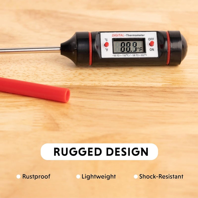 General Tools Digital Thermometer #DT310LAB, 8 Inch Extra Long Stainless Steel Probe, -58 to 302 degrees Fahrenheit (-50 to 150 degrees Celsius) Range with High and Low Alarms, Auto-Off - Image 4