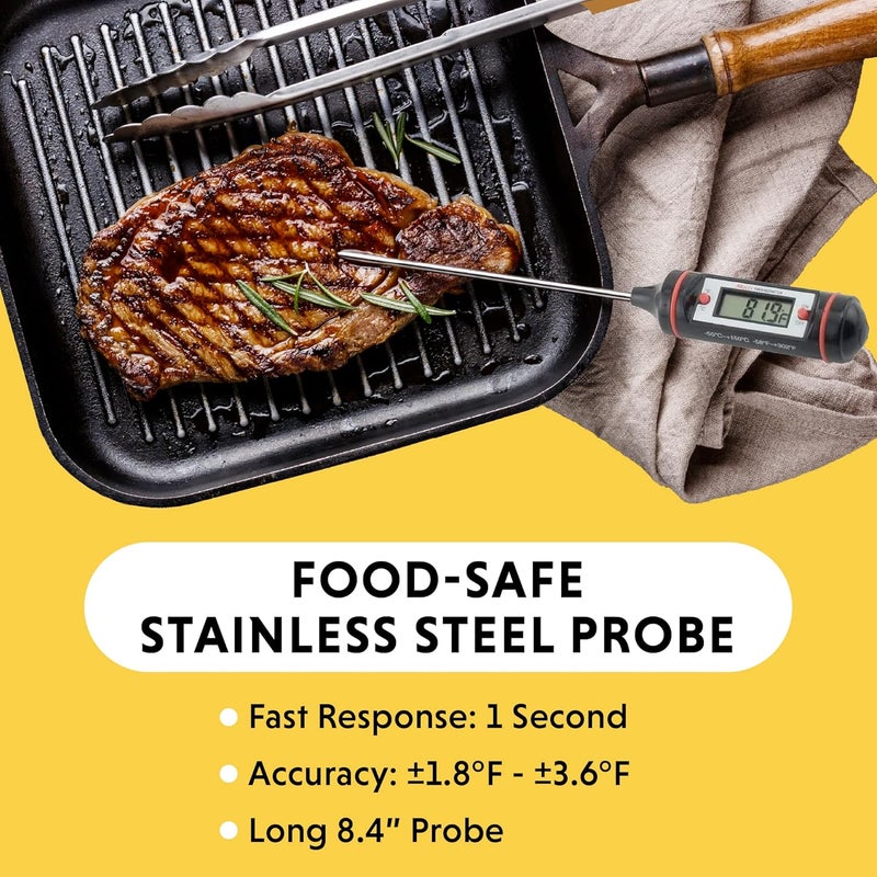 General Tools Digital Thermometer #DT310LAB, 8 Inch Extra Long Stainless Steel Probe, -58 to 302 degrees Fahrenheit (-50 to 150 degrees Celsius) Range with High and Low Alarms, Auto-Off - Image 3