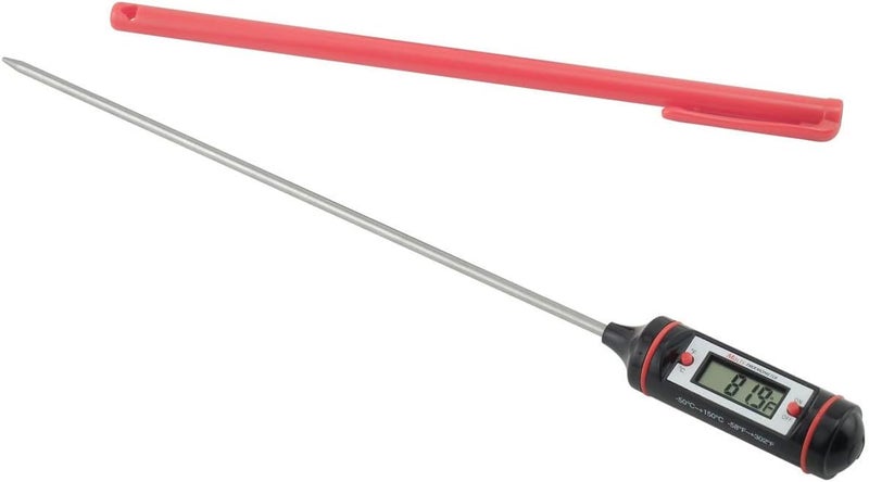 General Tools Digital Thermometer #DT310LAB, 8 Inch Extra Long Stainless Steel Probe, -58 to 302 degrees Fahrenheit (-50 to 150 degrees Celsius) Range with High and Low Alarms, Auto-Off - Image 1