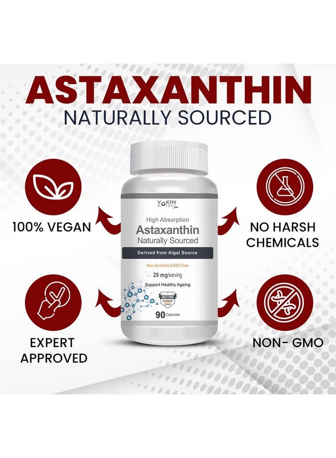 Vokin Biotech Astaxanthin 29mg - Naturally Sourced from Algae - Non-Synthetic - Best or Healthy Ageing - 90 Capsules - Image 5