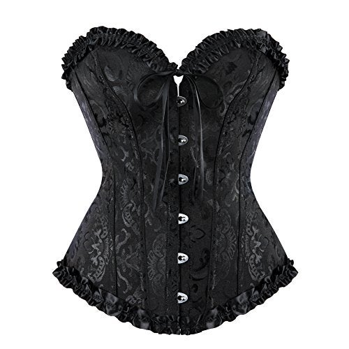 Zhitunemi Renaissance Corset Tops For Women: Black Corsets Plus Size Halloween Costumes - Ren Faire For Renaissance Festival Black Large - Image 1