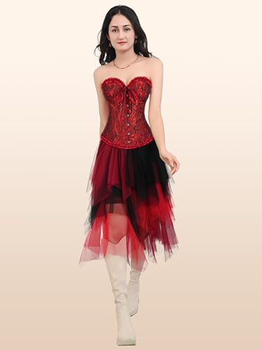 Zhitunemi Renaissance Corset Tops For Women: Black Corsets Plus Size Halloween Costumes - Ren Faire For Renaissance Festival Black Large - Image 5