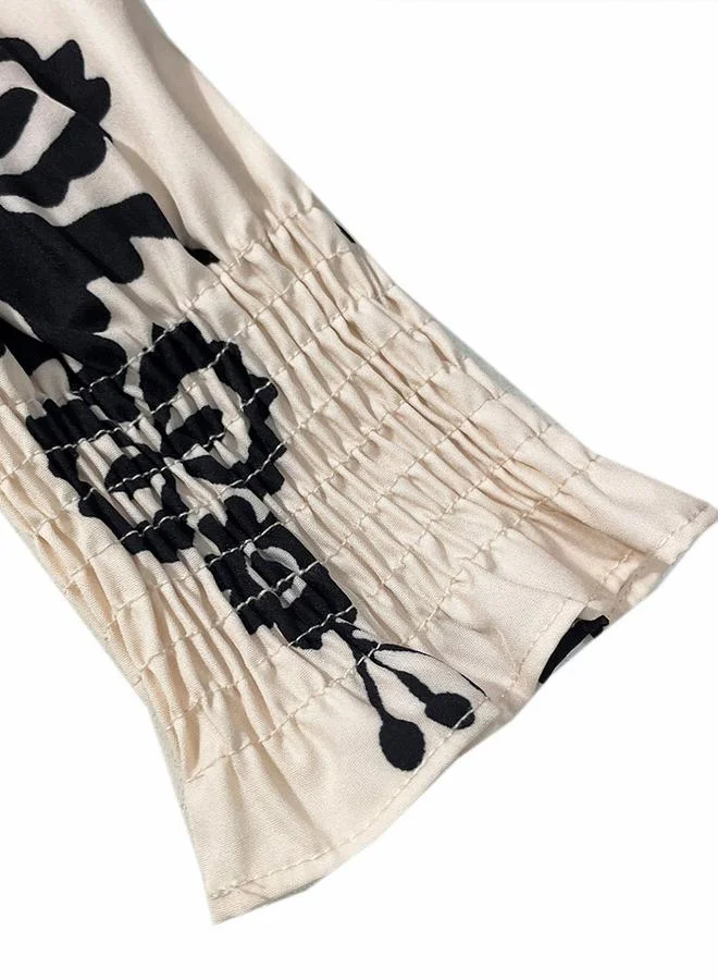 Take Two cream Women Beige Printed Square Neck Maxi Dress for Women | Best Price UAE