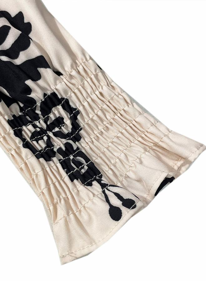 Take Two Women Beige Printed Square Neck Maxi Dress - Image 5