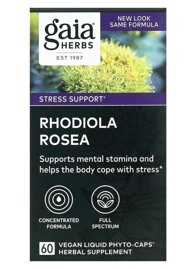 Gaia Herbs Rhodiola Rosea 60 Vegan Liquid Phyto-Caps 