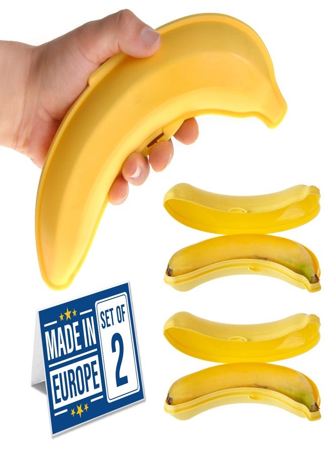 Crystalia Banana Case 23 cm, 2 Packs, Reusable Premium Quality Protector, 100% BPA-Free Banana Saver Case, Dishwasher Safe, Fruit Keep Fresh Container - Image 1