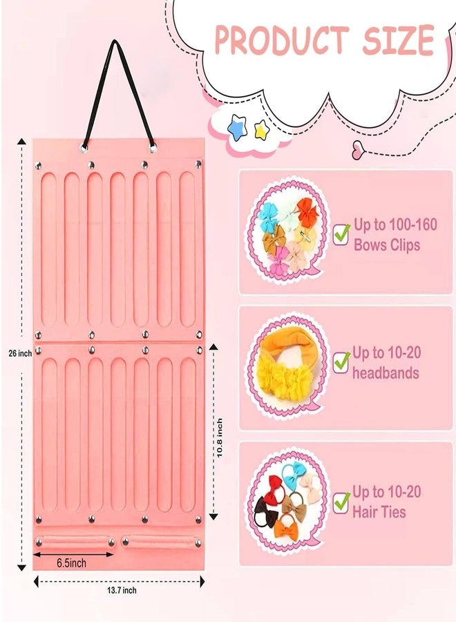 TRICWELL Hair Bow Holder, Headband Storage Holder, Hair Bows Organizer for Girls, Baby Hair Accessory Storage Display with Sturdy Rope, Hair Clips Storage Hanger, Wall Hanging Hair Bows Organizer - Image 3