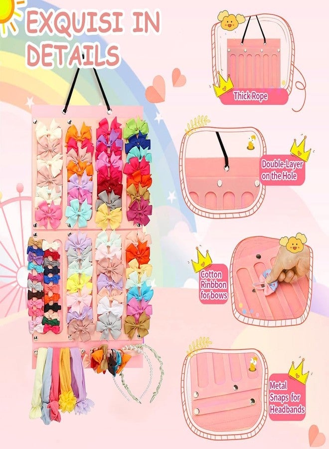 TRICWELL Hair Bow Holder, Headband Storage Holder, Hair Bows Organizer for Girls, Baby Hair Accessory Storage Display with Sturdy Rope, Hair Clips Storage Hanger, Wall Hanging Hair Bows Organizer - Image 2