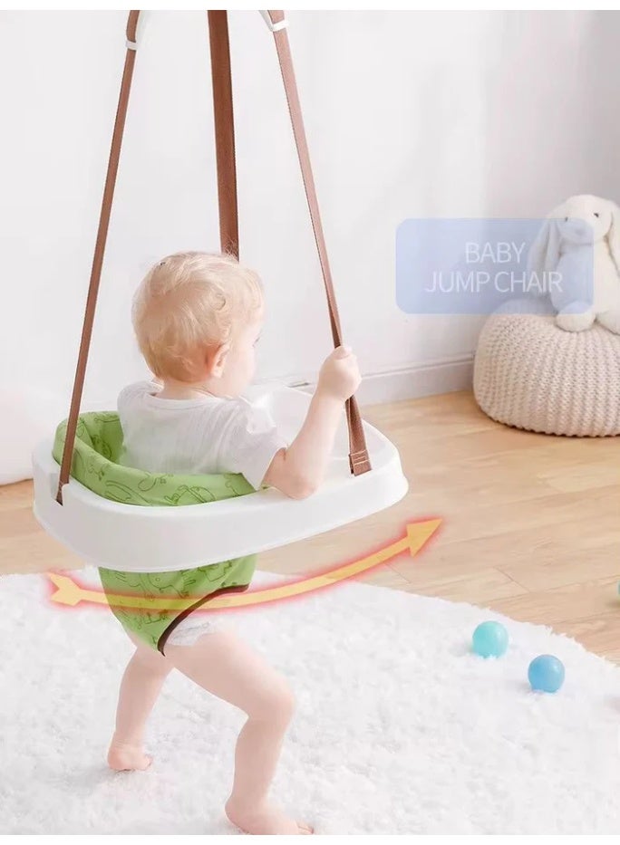 كرسي معلق وقافز للأطفال مزود بمقعد مبطن وأشرطة قابلة للتعديل ونابض ممتص للصدمات - Image 2