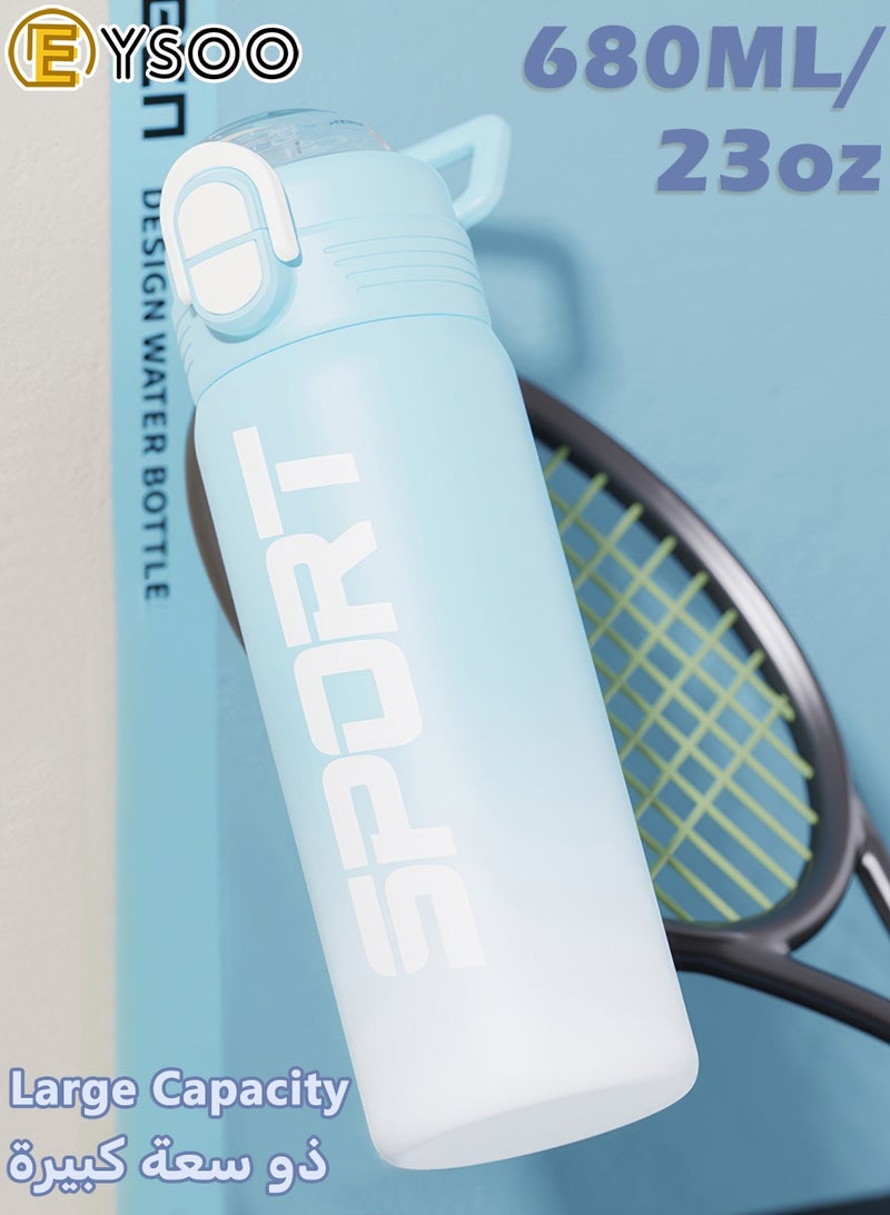 EYSOO Insulated Water Bottle 680ml Stainless Steel Water Flask Leakproof Sports Water Bottle Vacuum Insulated Bottle Keeping Cold Water Bottle with Straw (Blue) - Image 2