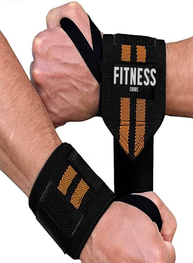 Chubs Wrist Supporter for Gym Wrist Band for Men Gym & Women with Thumb Loop Straps - Wrist Wrap Gym Accessories for Men Hand Grip & Wrist Support Sports Straps for Gym, Weightlifting (Amber Yellow) - Image 5