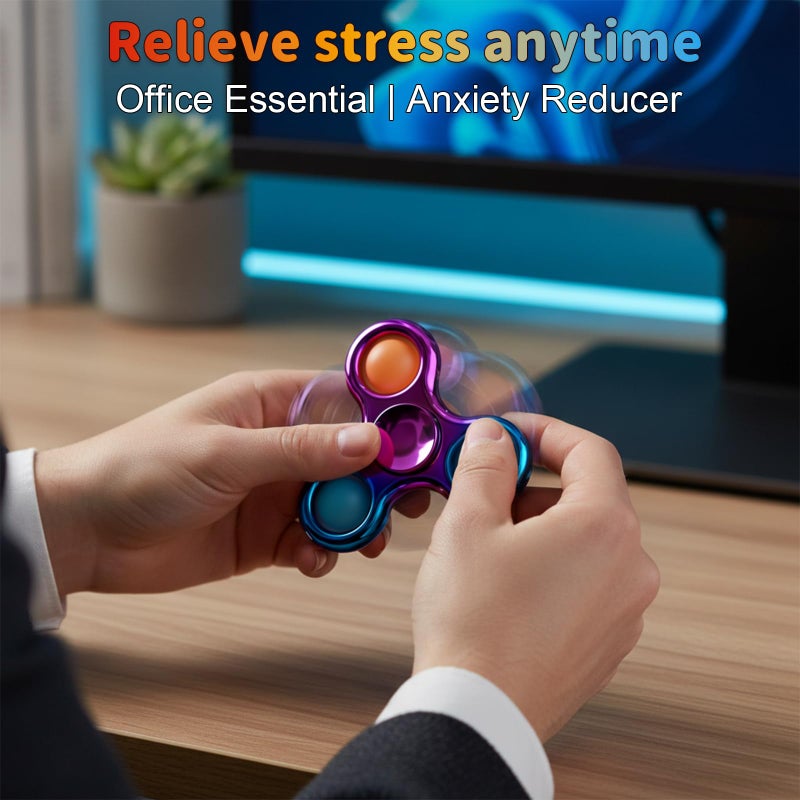 Figrol Fidget Toys 3 Pack,Pop Fidget Spinner for Kids & Adults Relieves Stress and Calm Down,Sensory Toys for Kids with Autism ADHD Toy - Image 3