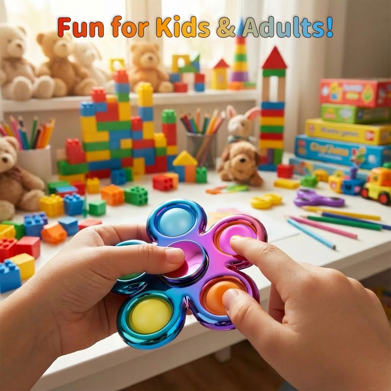 Figrol Fidget Toys 3 Pack,Pop Fidget Spinner for Kids & Adults Relieves Stress and Calm Down,Sensory Toys for Kids with Autism ADHD Toy - Image 2