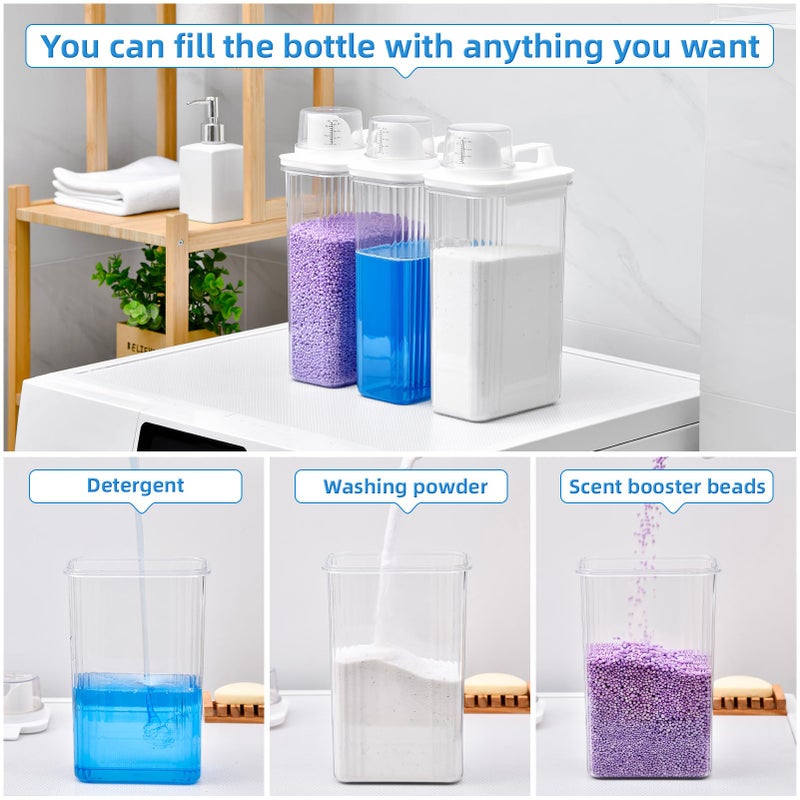 SUBEKYU Laundry Detergent Dispenser for Laundry Room,94oz Fabric Softener Dispenser,Liquid Laundry Detergent Container,Laundry Detergent Organizer for Laundry Room Organization with 6 Labels,3 Pack - Image 4