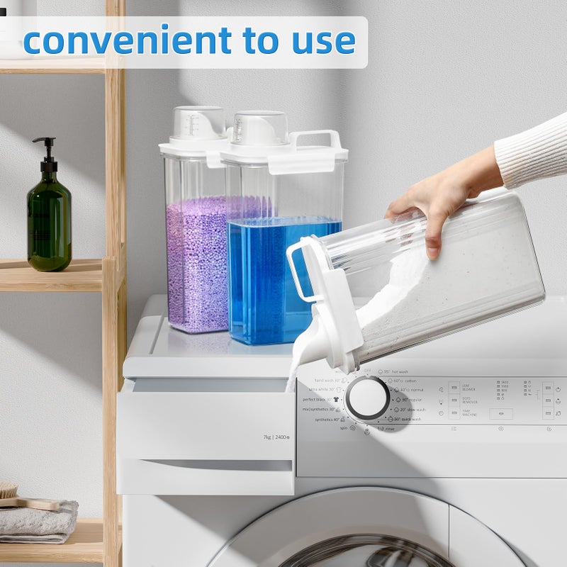 SUBEKYU Laundry Detergent Dispenser for Laundry Room,94oz Fabric Softener Dispenser,Liquid Laundry Detergent Container,Laundry Detergent Organizer for Laundry Room Organization with 6 Labels,3 Pack - Image 5
