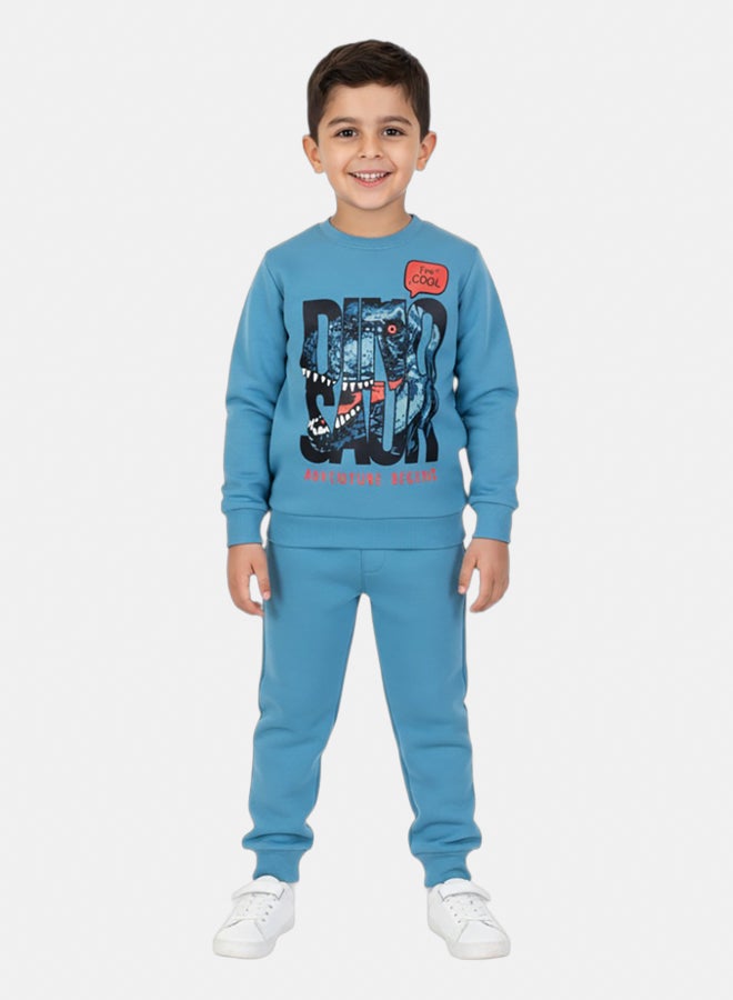 Our kids Boys Cotton Pajama Set – Mint with "Dinosaur" Design - Image 2