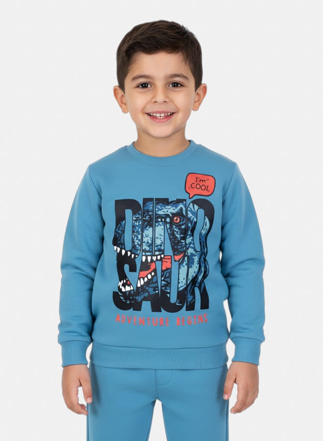 Our kids Boys Cotton Pajama Set – Mint with "Dinosaur" Design - Image 3