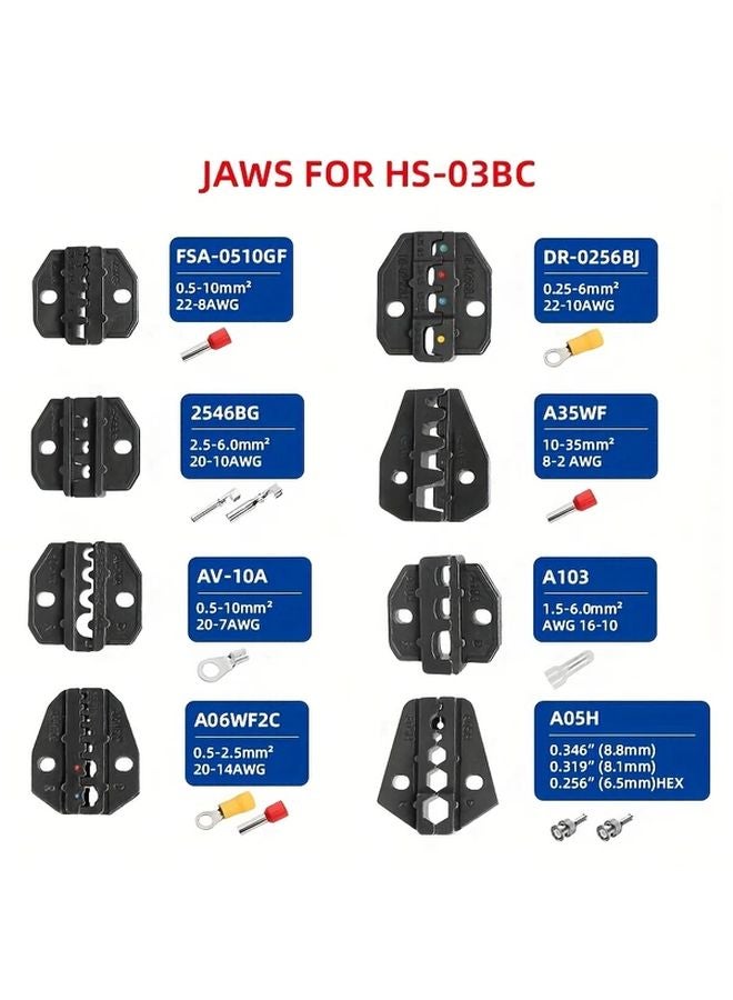 11Pcs Crimping Tool Kit With 8 Jaws Screwdriver Oxford Bag For Common Terminal Blocks - Image 2