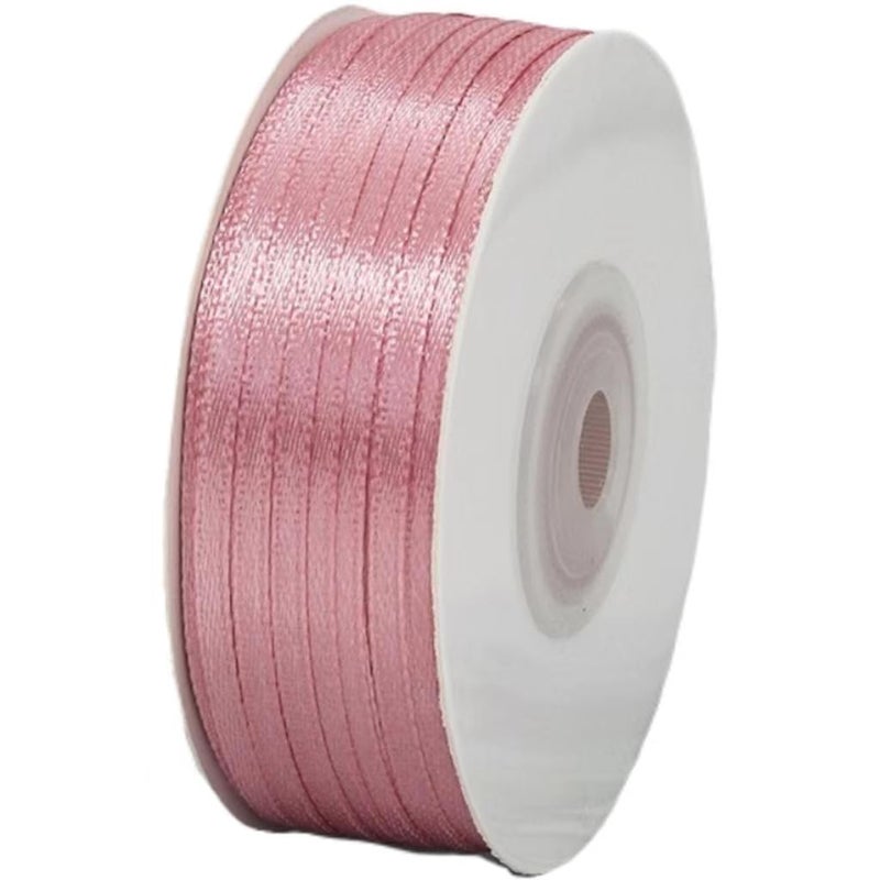 Rose Gold Ribbon 112 Inch x 25 Yards Rose Pink Satin Fabric Silk Ribbon for Gift Wrapping Hair Bows Making Floral Bouquets Wreaths DIY Sewing Projects Wedding Baby Shower and Handmade Trims