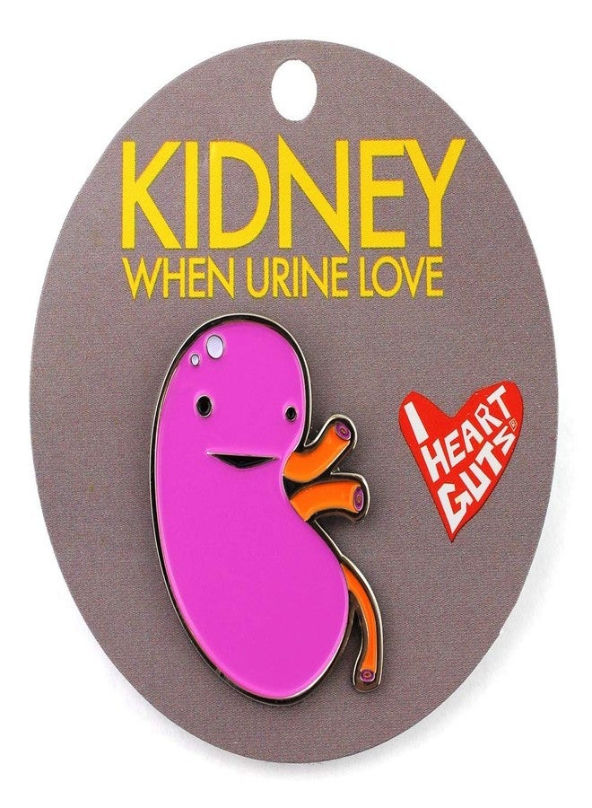 I Heart Guts Kidney Enamel Pin - Kidney Surgery Recovery, Renal Health Awareness, Dialysis & Transplant Support, Nephrologist Gift, CKD Awareness, Kidney Disease Fighter, Get Well Present - Image 3