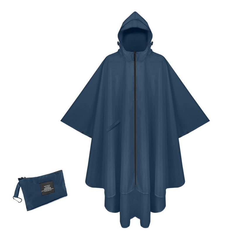 Generic Ultra Thin and Easy to Carry Cross-border Overseas AliExpress Amazon Hot Selling Outdoor Raincoat Poncho for Adult Boys and Girls A01-sea blue 