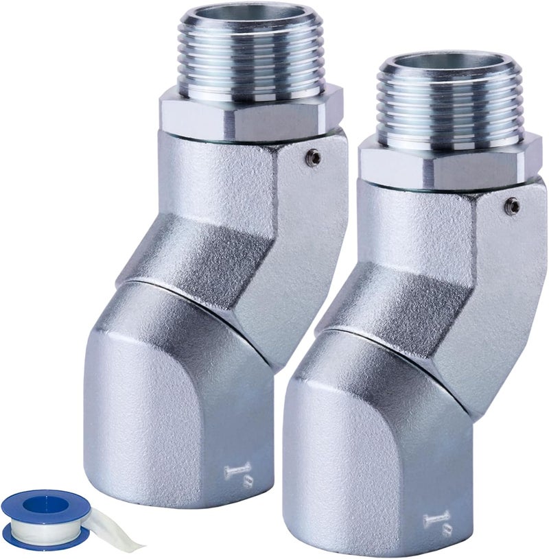 TAUSOM 1" Fuel Hose Swivel Connector, Swivel Nozzle 1 Inch NPT, 360 Rotating Multi Plane for Fuel Transfer Hose Pump System 2PCS - Image 1