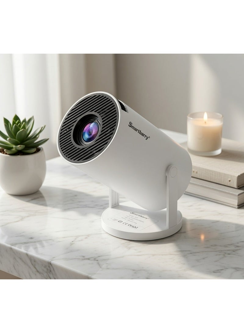 Smartbarry HT5 Portable Smart Projector with Native HD Display, 4K HDR Video Support, Android Smart System, 5G WiFi, Auto Keystone Correction, Built-In Speaker, Remote Control for Home Theater, Movies & Entertainment - Image 2