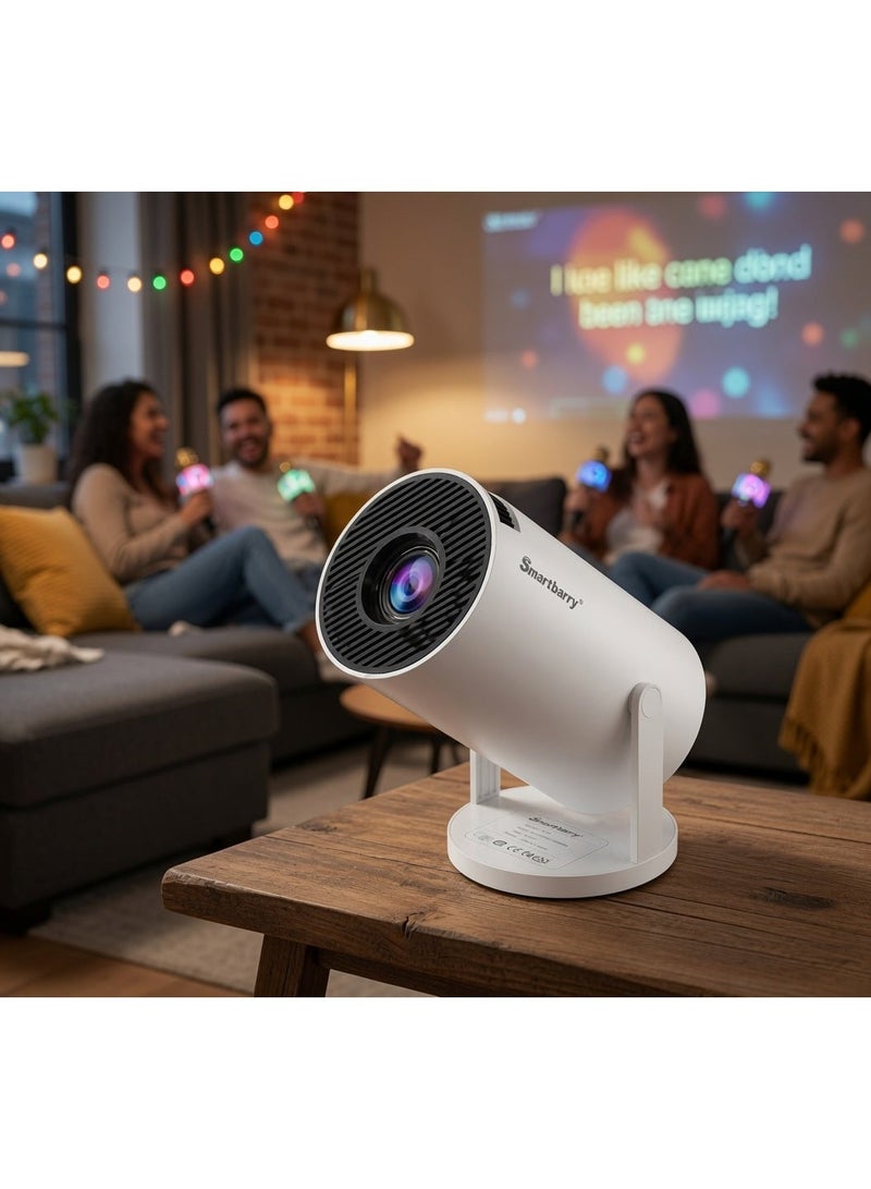 Smartbarry HT5 Portable Smart Projector with Native HD Display, 4K HDR Video Support, Android Smart System, 5G WiFi, Auto Keystone Correction, Built-In Speaker, Remote Control for Home Theater, Movies & Entertainment - Image 3