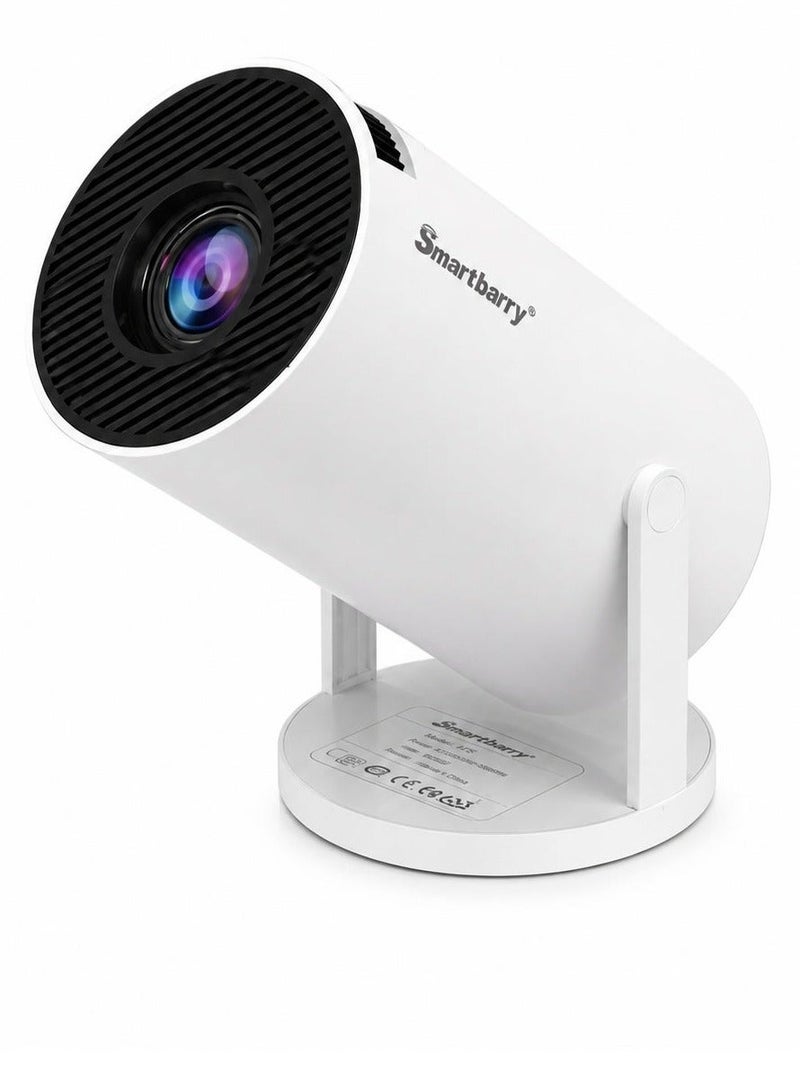 Smartbarry HT5 Portable Smart Projector with Native HD Display, 4K HDR Video Support, Android Smart System, 5G WiFi, Auto Keystone Correction, Built-In Speaker, Remote Control for Home Theater, Movies & Entertainment - Image 1