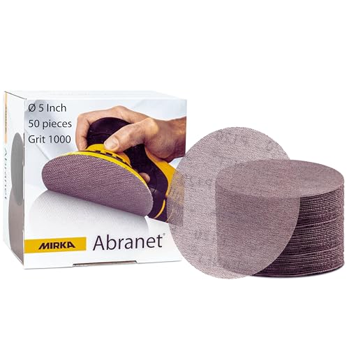 Mirka Abranet Sanding Mesh Discs 1000 Grit 5 Inch Hook and Loop Sanding Discs Mesh Sandpaper for DustFree Sanding for Wood Metal Automotive and Furniture Finishing 50 Pcs - Image 1