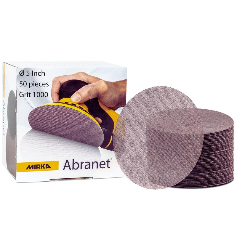 Mirka Abranet Sanding Mesh Discs 1000 Grit 5 Inch Hook and Loop Sanding Discs Mesh Sandpaper for DustFree Sanding for Wood Metal Automotive and Furniture Finishing 50 Pcs - Image 2
