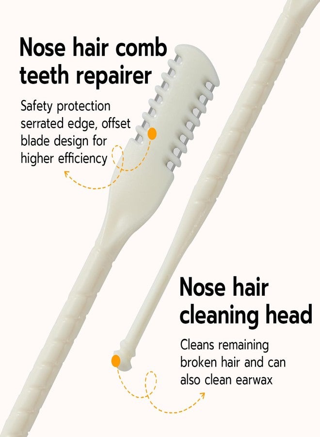 مكبازل مجموعة ماك بازيل 5 قطع 2 في 1 لقص شعر الأنف، مقص شعر أنف مزدوج الجوانب، أداة تشذيب شعر الأنف يدوية تدور 360 درجة للرجال والنساء، محمولة، صغيرة الحجم، لا تحتاج إلى بطاريات - لون كريمي - Image 3