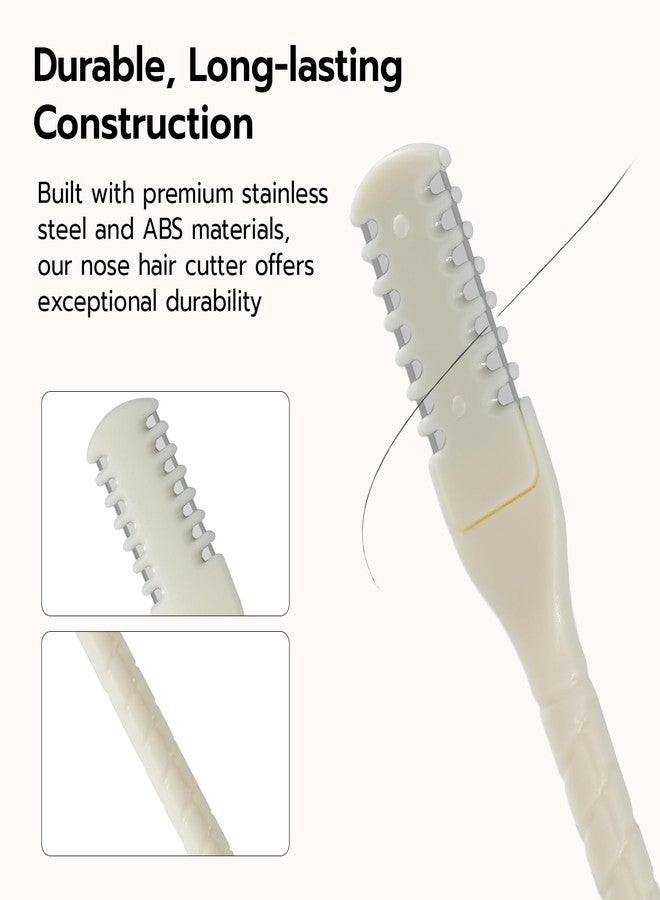 مكبازل مجموعة ماك بازيل 5 قطع 2 في 1 لقص شعر الأنف، مقص شعر أنف مزدوج الجوانب، أداة تشذيب شعر الأنف يدوية تدور 360 درجة للرجال والنساء، محمولة، صغيرة الحجم، لا تحتاج إلى بطاريات - لون كريمي - Image 4