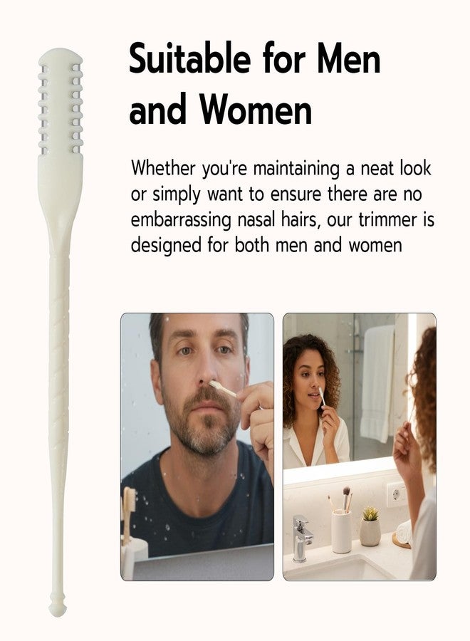 مكبازل مجموعة ماك بازيل 5 قطع 2 في 1 لقص شعر الأنف، مقص شعر أنف مزدوج الجوانب، أداة تشذيب شعر الأنف يدوية تدور 360 درجة للرجال والنساء، محمولة، صغيرة الحجم، لا تحتاج إلى بطاريات - لون كريمي - Image 5