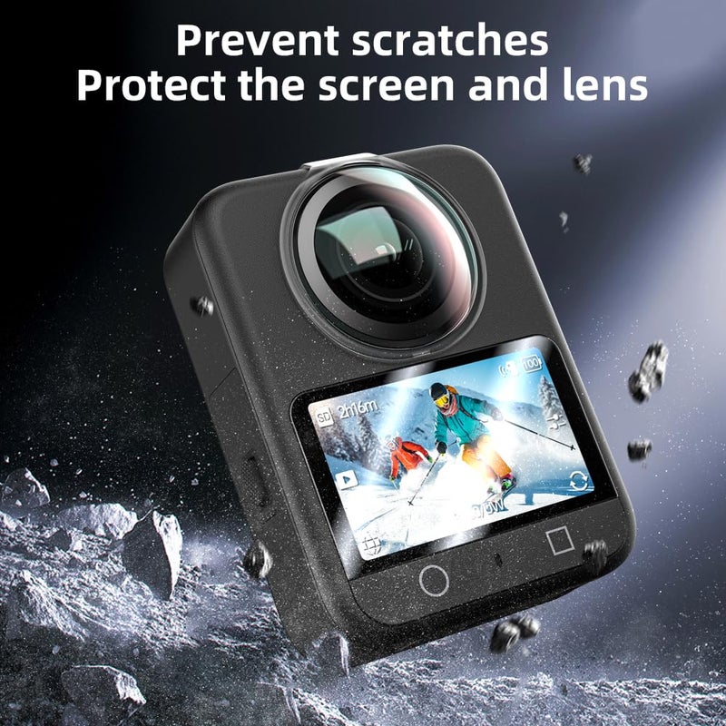 SKEZN حماية شاشة SKEZN 2 قطعة + واقيات عدسة لـ DJI OSMO 360، غطاء شاشة زجاجي مقسى بدقة Ultra HD 9H مقاوم للخدش، فيلم واقي مقاوم للخدش فقط لمجموعة ملحقات DJI OSMO 360 - Image 4