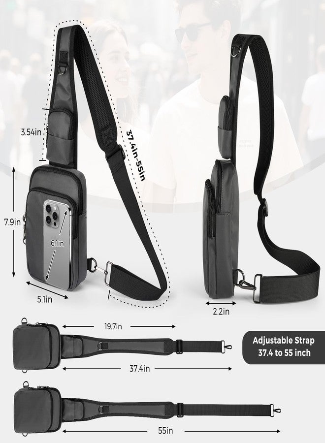 VADOO Sling Bag, Crossbody Bag with Zipper Lock, RFID Blocking & Water Resistant for Men and Women (Grey) - Image 3