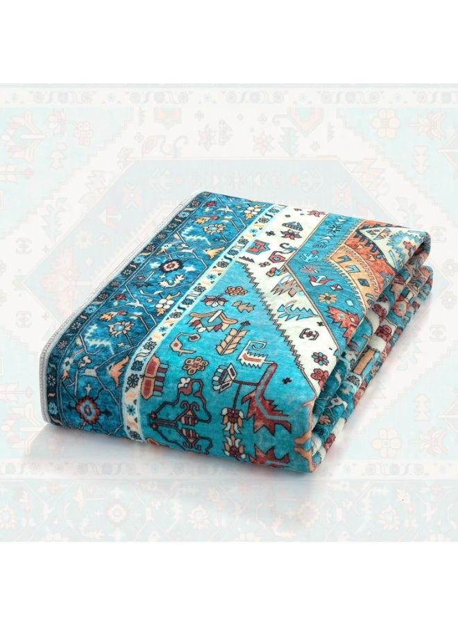 Retro Persian style living room coffee table bedroom carpet - anti slip, stain resistant, easy to clean, washable, soft and comfortable area carpet - Image 4