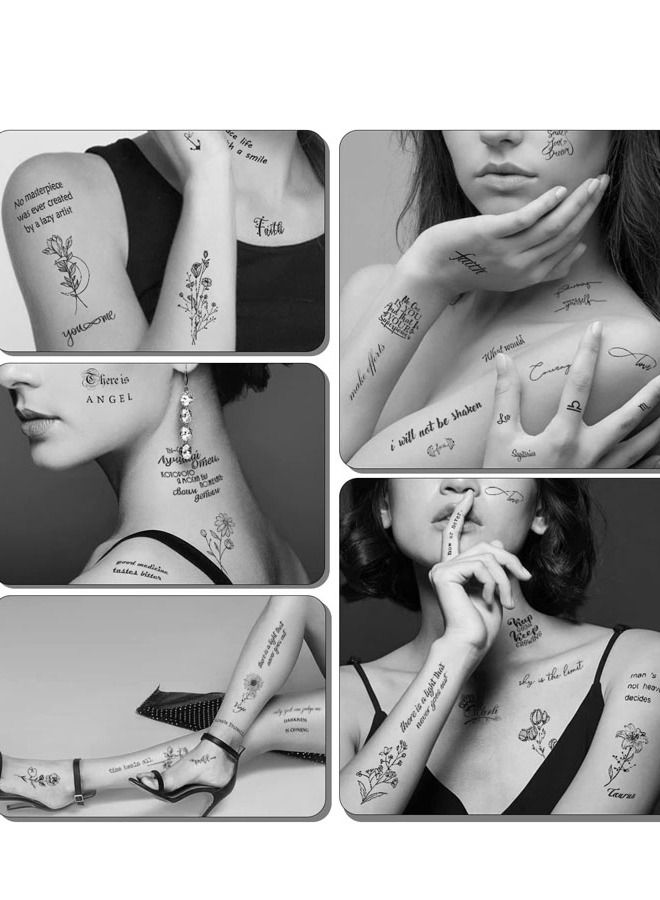 Four pieces of temporary tattoos, waterproof temporary tattoos, with a distinctive and varied design, cute stickers - Image 2