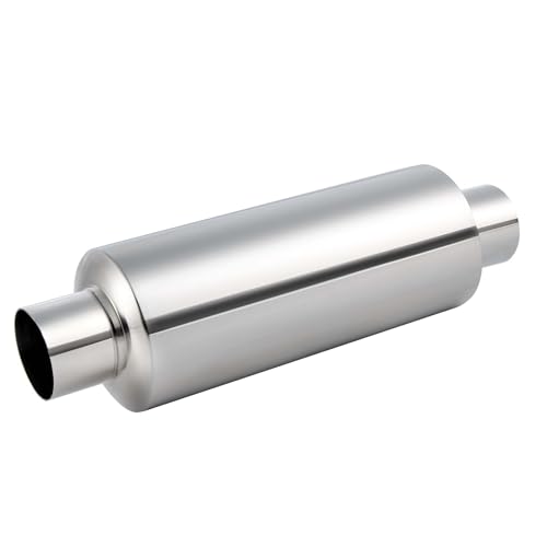 EVIL ENERGY 2.25" Resonator Muffler Stainless Steel (2.25 inch Inlet/Outlet, 13.8" Length) - Image 1