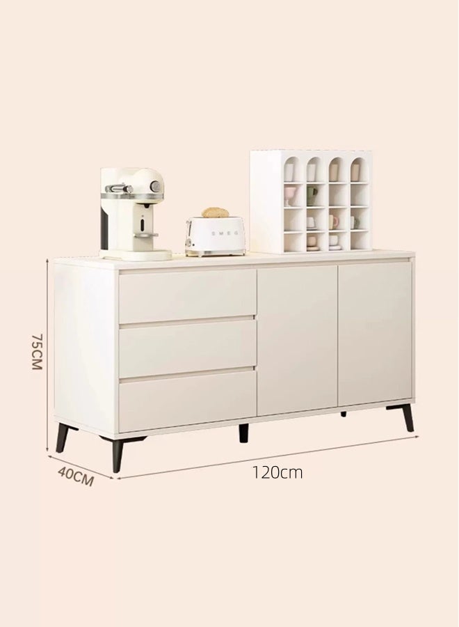 JCB CHIC Modern Wooden Storage Kitchen Cabinet with 3 drawer and 2 Doors，Multifunctional  Sideboard Buffet Cabinet，Coffee Bar Cabinet Display Cabinet Filing Cabinets, Office Cabinet（140×40×75CM） - Image 2
