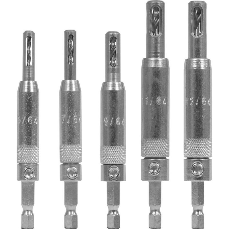 Make it Snappy Tools 5pc Self Centering Hinge Drill Bit Set Spring Loaded Proudly Made in the USA