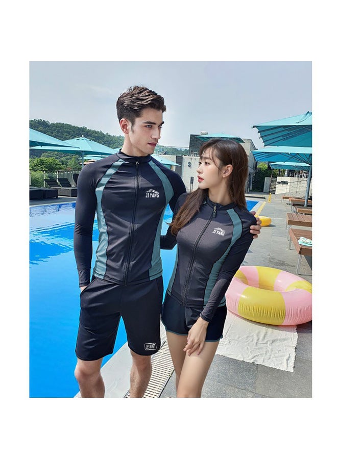 Generic Diving Suit Couple Plus Size Swimwear Sunscreen Quick-drying Surf Snorkeling Split Jellyfish Clothes Long Sleeve Trousers For Men And Women-Color:9055 Men's Suit-Size:XXL  - Image 5