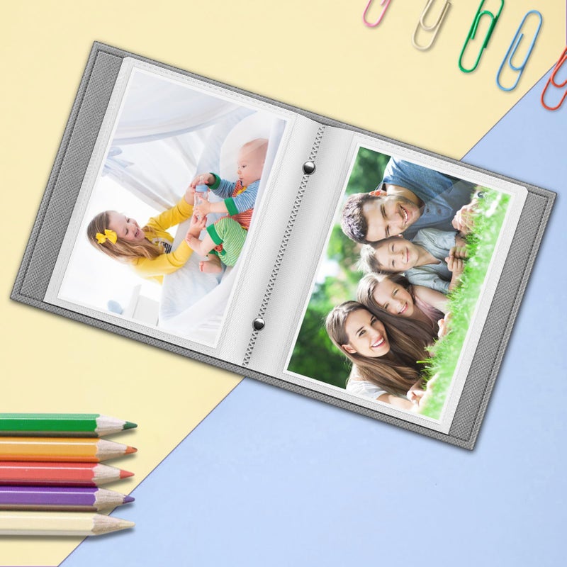 فينتي Fintie Photo Album 4x6 Photos - 52 صور صغيرة صغيرة من السعة النباتية ، ألبوم صورة محفظة محفظة ، ألبوم محفظة للعائلة - Image 4