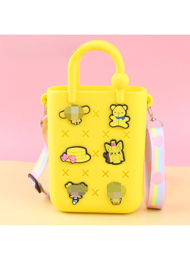 إسكدنيا حقيبة ثقب ذاتية الصنع إكسسوارات لطيفة حقيبة يد صيفية لقضاء العطلات على الشاطئ حقيبة ثقب ملونة حقيبة شاطئية بنفسك حقيبة جيلي-الألوان: 28 - Image 1