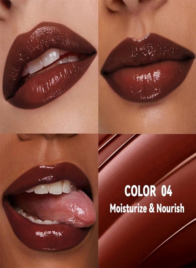HHLTOH 1Pc Dark Brown Butter Lipstick Tinted Lip Balm, Shine Moisturizing Plumper Lipstick for Women,Natural Nourishing Hydrating Lip Gloss Stain for Dry Lips,Lightweight Lip Liner Care Vegan Makeup - Image 3