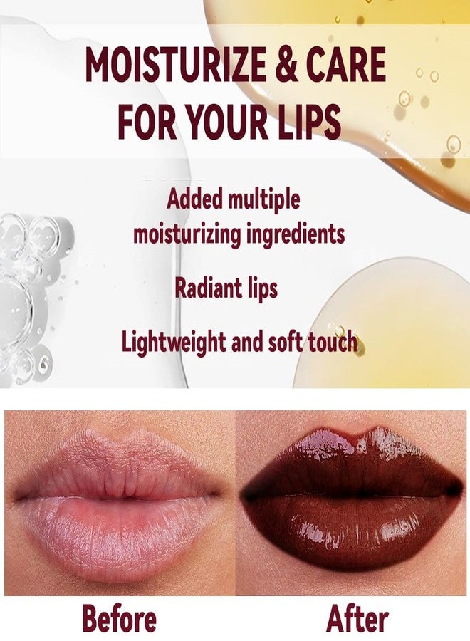 HHLTOH 1Pc Dark Brown Butter Lipstick Tinted Lip Balm, Shine Moisturizing Plumper Lipstick for Women,Natural Nourishing Hydrating Lip Gloss Stain for Dry Lips,Lightweight Lip Liner Care Vegan Makeup - Image 4