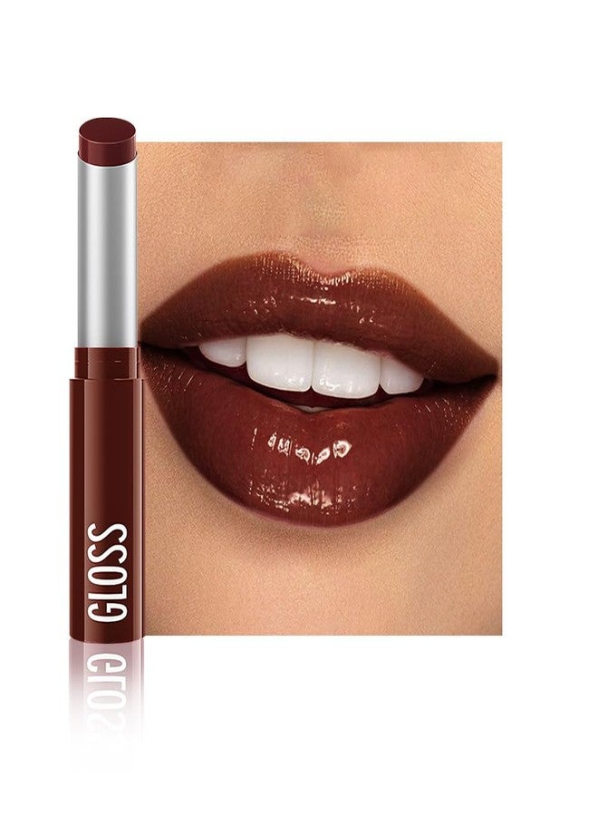 HHLTOH 1Pc Dark Brown Butter Lipstick Tinted Lip Balm, Shine Moisturizing Plumper Lipstick for Women,Natural Nourishing Hydrating Lip Gloss Stain for Dry Lips,Lightweight Lip Liner Care Vegan Makeup - Image 1