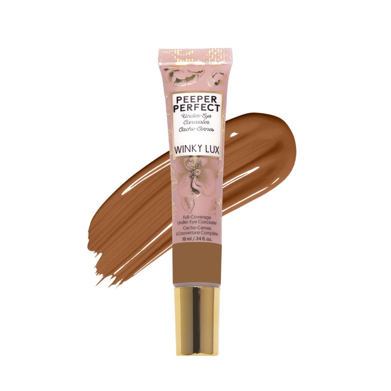 Winky Lux Peeper Perfect Under Eye Concealer, Makeup & Eye Brightener, Full Coverage Concealer for Dark Circles, Color Corrector & Eye Primer, With Collagen, Hyaluronic Acid & Vitamin E (Deep Plus) - Image 1