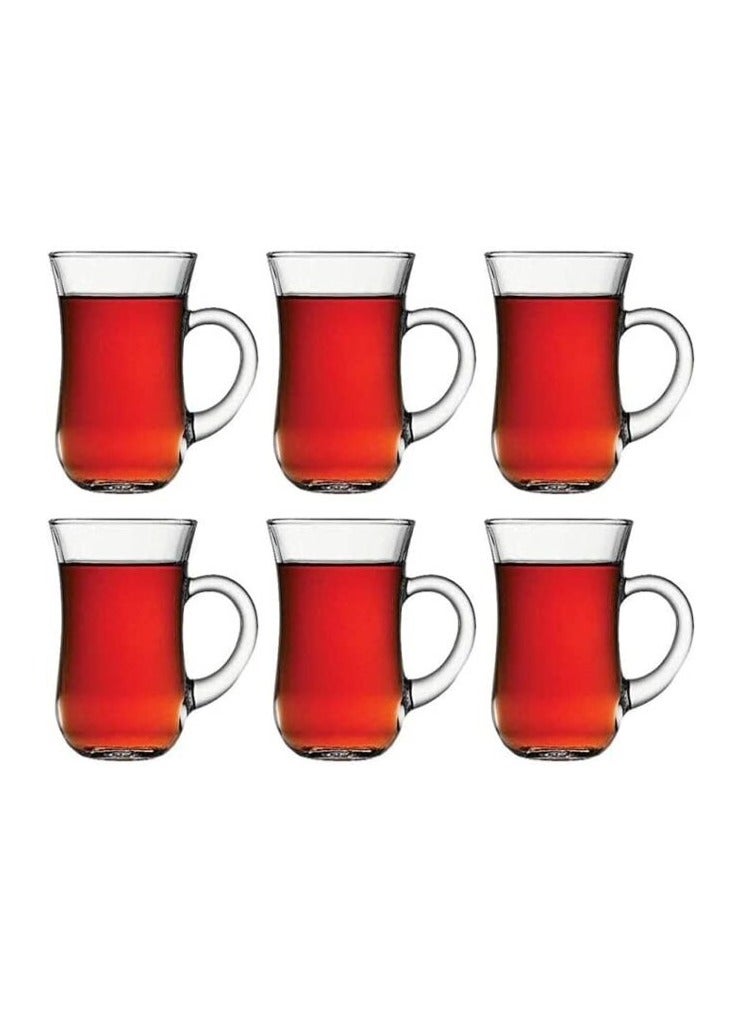 طقم مجات شاي مكون من 6 أكواب - شفاف 140 مل - Image 1